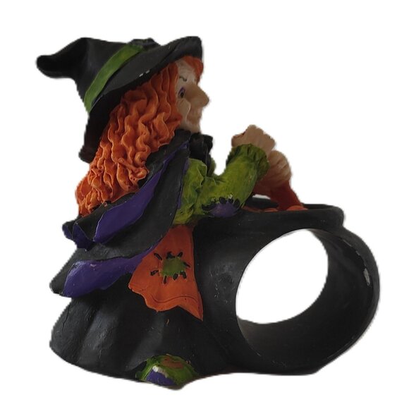 Vintage Halloween Figurine Napkin Holder Witch with Cauldron - Picture 5 of 6
